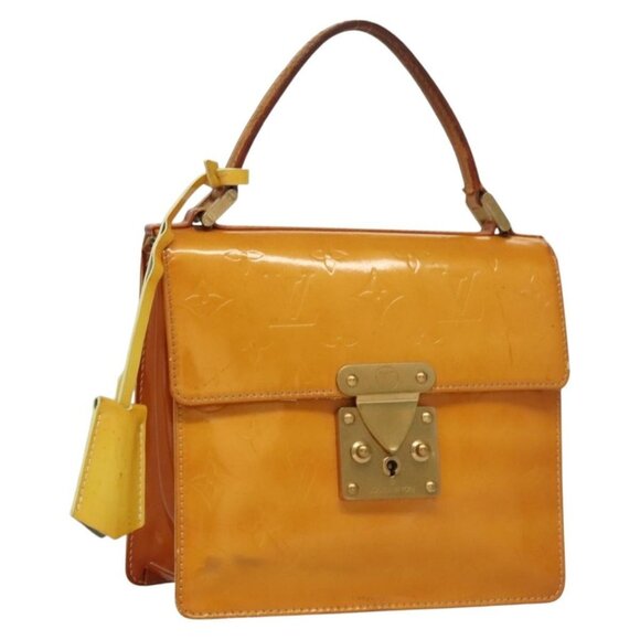 LOUIS VUITTON Monogram Vernis Spring Street Bag Lime Yellow M91068 Auth BA4452 - Picture 1 of 16
